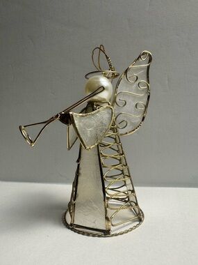 Philippine Shell Ornament Hand Made Capiz Angel Figurine Christmas Ornament